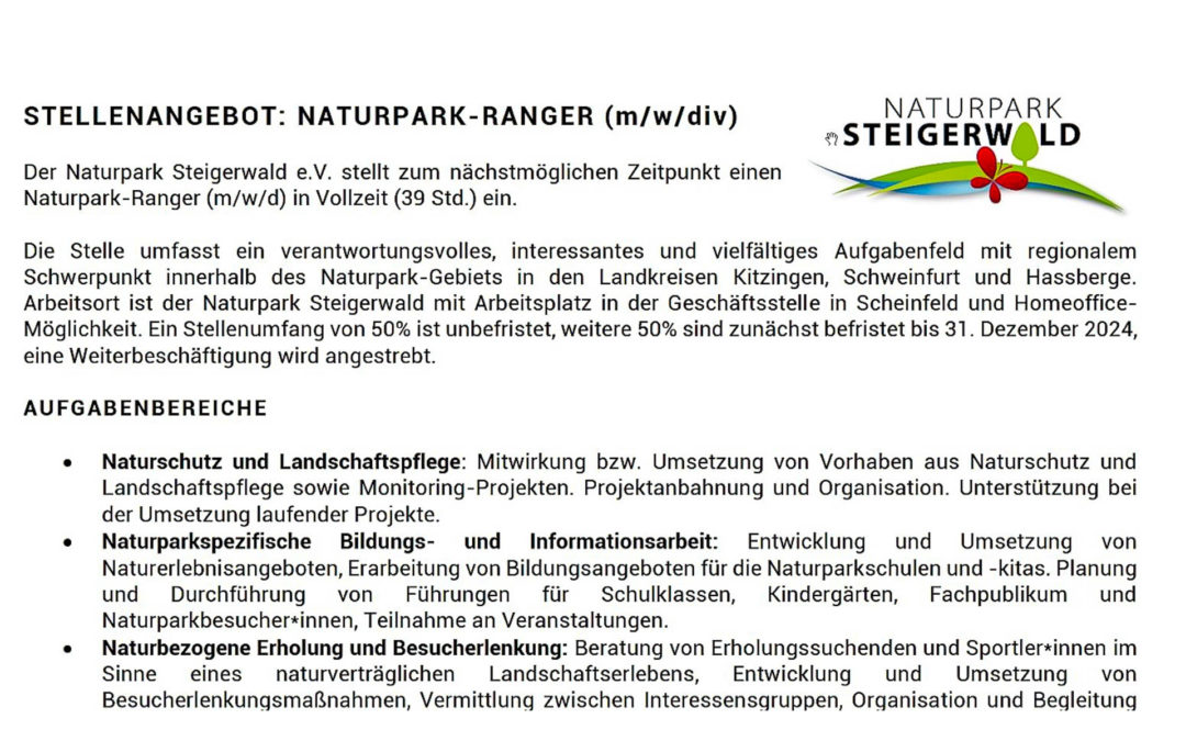 Stellenausschreibung Ranger